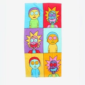 Rick And Morty Pop Art Beach Towel Colorful Cartoon Character Towel